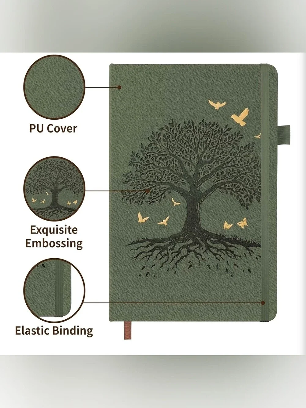Green Embossed Tree of Life Journal | NEW WITH TAGS |